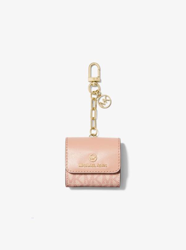 Damske Puzdro Na Mobil Michael Kors Logo Clip Case For Apple AirPods® Ruzove - Doplnky Michael Kors Sleva | UVMND-2143